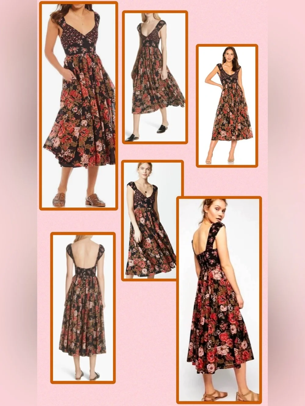 Free People Floral Print Love You Midi Dress Size XS